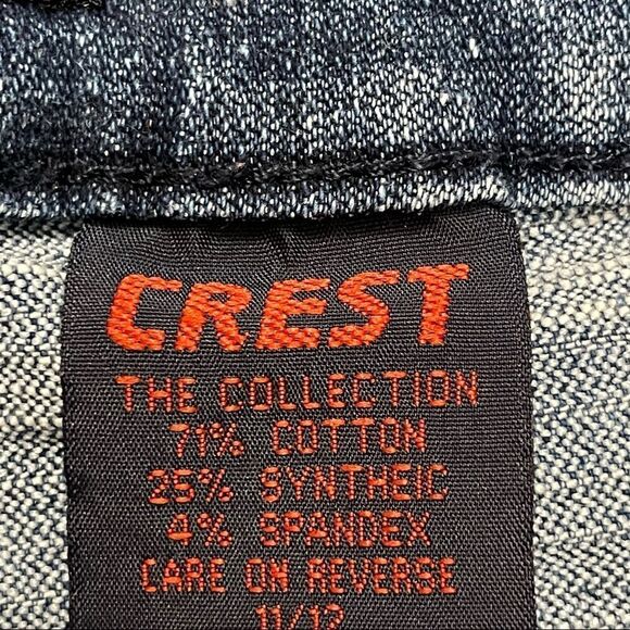 Crest Mid-rise Jeans Blue With Red Stitching Factory Whiskering and Fading 11/12 - Picture 6 of 10